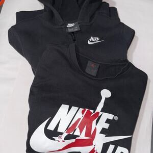 Nike and Jordan sweatshirts one hoodie one crew neck pullover both size small